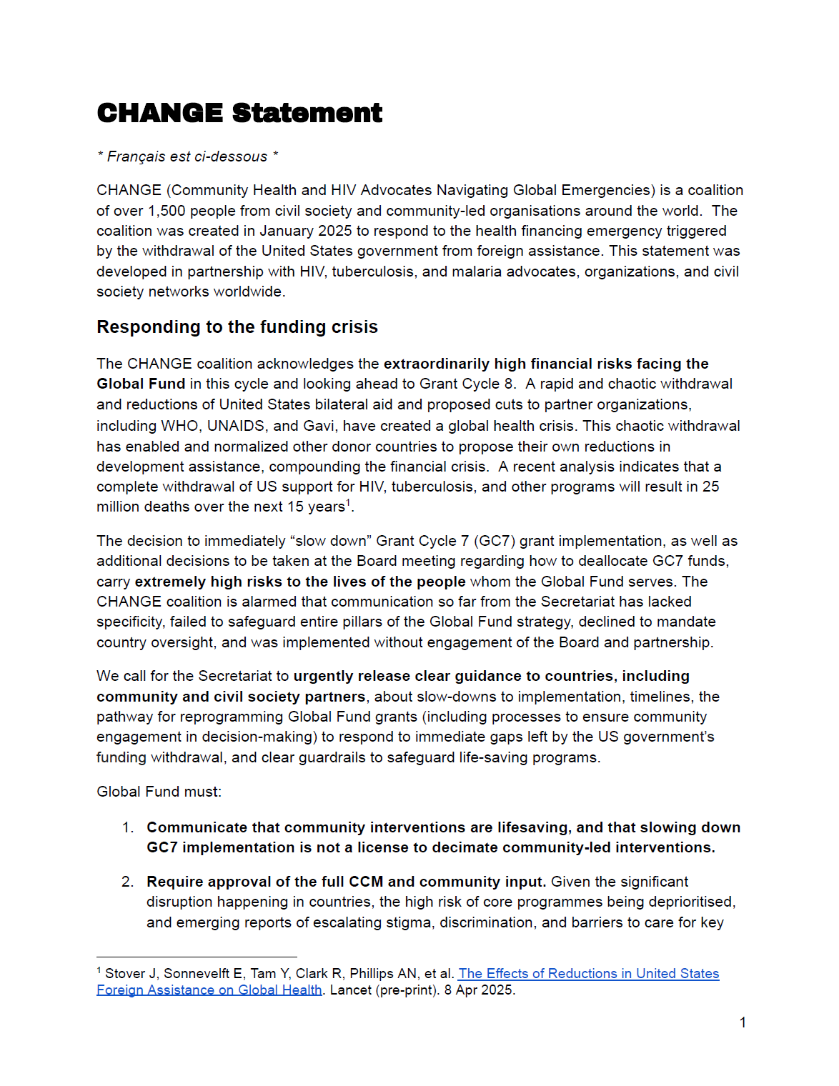 CHANGE Statement - 53rd Board Meeting
