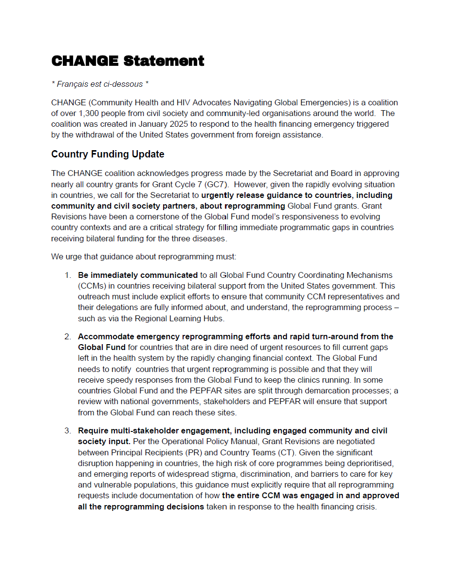 CHANGE Statement - 27th Strategy Committee Meeting