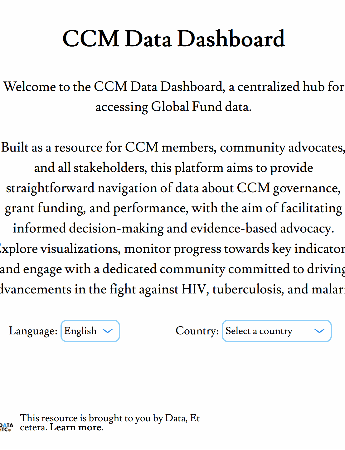 CCM Dashboard
