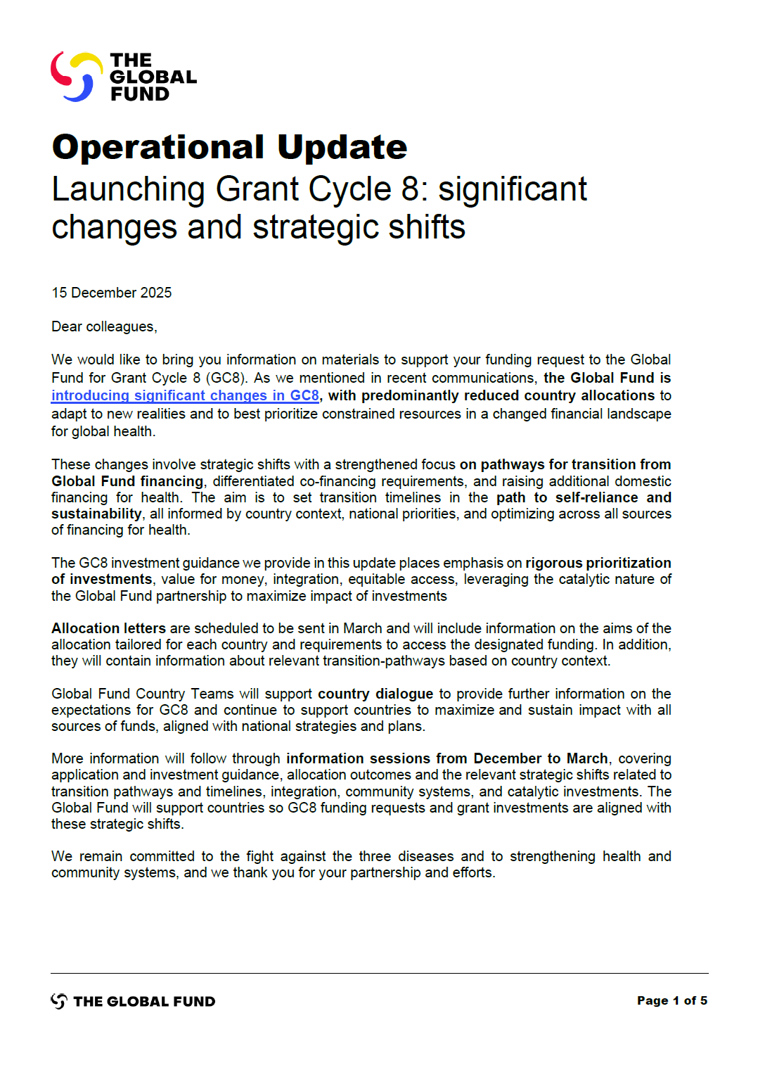 operational update - en