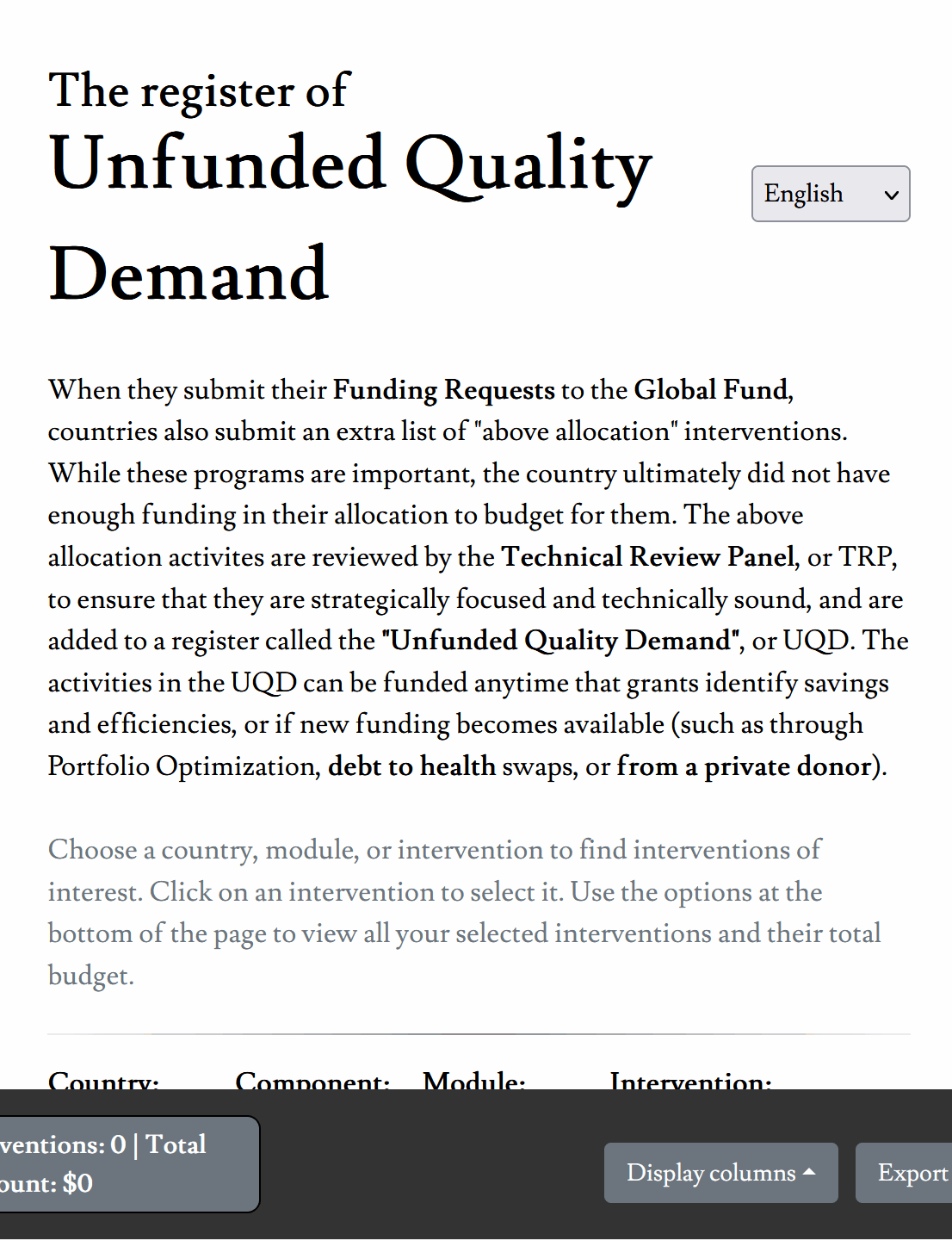 UQD Dashboard